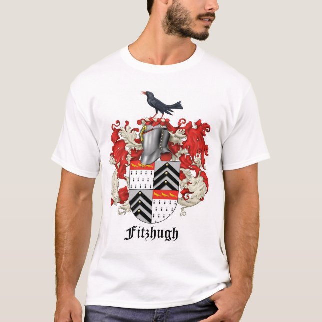 T-shirt Héraldique de famille de Fitzhugh - le GRAND CREST (Devant)
