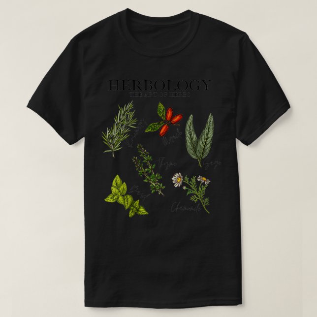 T-shirt Herbologie féminine l'art des herbes, Thyme, Romar (Design devant)