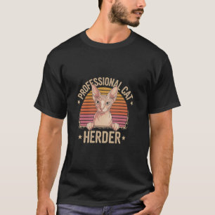 T-shirt Herder de chat professionnel Funny Sphynx Amoureux