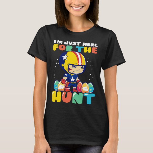 T-shirt Here For Hunt Football Easter (Devant)