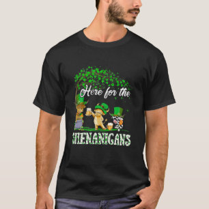 T-shirt Here For The Shenanigans Leprechaun Cow St Patrick