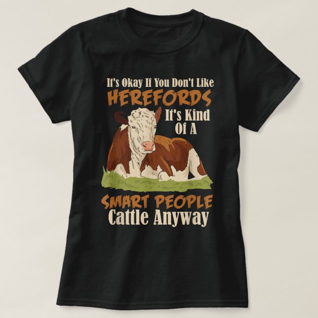 T-shirt Hereford Cattle Cow Herbe Hereford Breede (Design devant)