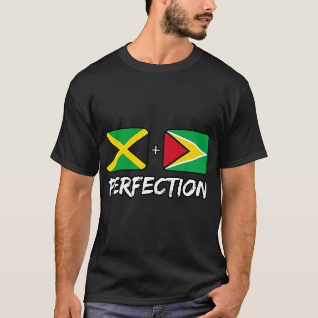 T-shirt Heri, Drapeau D'ADN Mélangé De Perfection Jamaïcai (Devant)