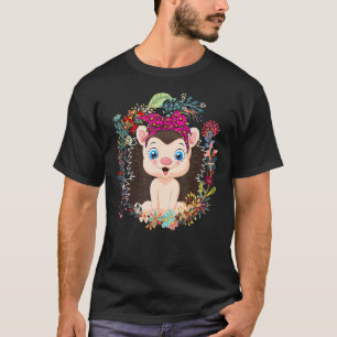 T-shirt Hérisson Bow Cravate Léopard Fleurs Famille Happy