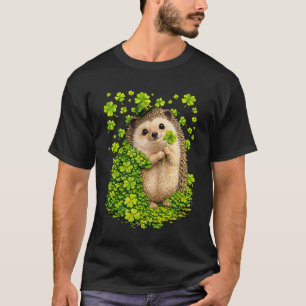 T-shirt Hérisson chanceux avec trèfles Shamrocks St Patric