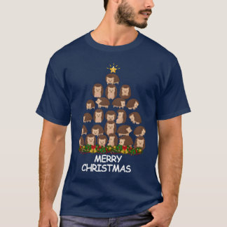 T-shirt Hérisson Christmasree Joyeux ami de Noël