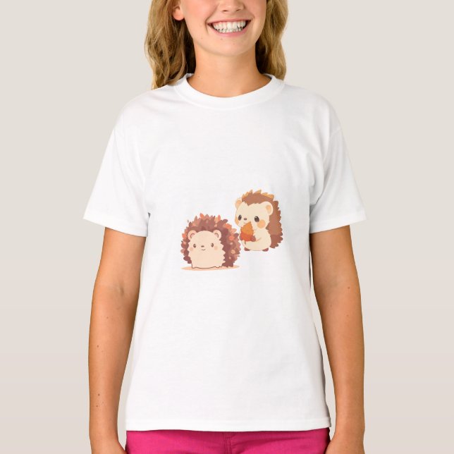 T-shirt Hérisson d'automne mignon - Kawaii animaux de forê (Devant)