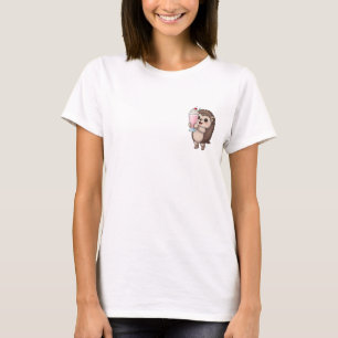 T-shirt Hérisson de dessin animé heureux tenant