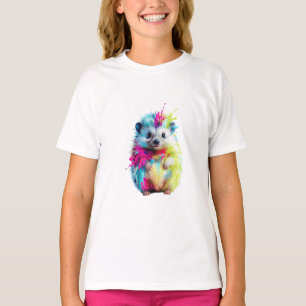 T-shirt Hérisson Enfants Peinture Vibrante Éclaboussure