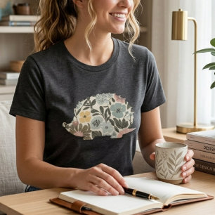 T-shirt Hérisson Floral Bohème