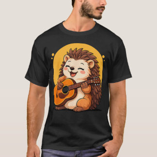 T-shirt Hérisson Jouant de la Guitare Garçons Filles Amour