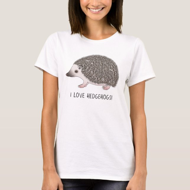 T-shirt Hérisson Pygmée Africaine Avec I Love Hérisson Tex (Devant)