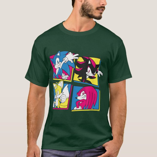 T-shirt Hérisson Soniche Sonic Shadowails Knuckles (Devant)