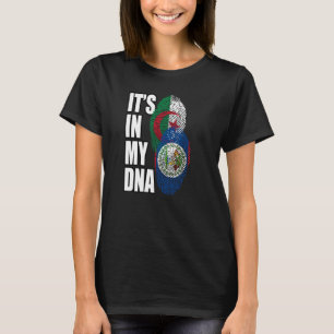 T-shirt Héritage de drapeau d'ADN mixte bélizien et algéri
