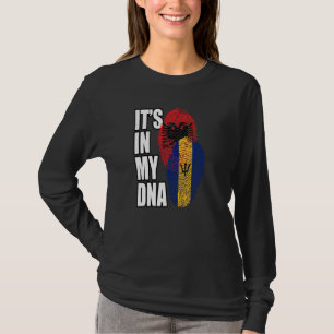 T-shirt Héritage du drapeau ADN mixte barbadien et albanai