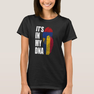 T-shirt Héritage du drapeau de l'ADN mixte tchadien et arm