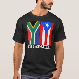 T-shirt Héritage sud-africain et portoricain à moitié Sud 