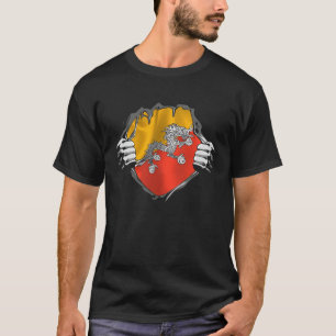 T-shirt Héritage super-bhoutanais Fiers drapeau des racine