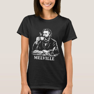 T-shirt Herman Melville is drinking coffee