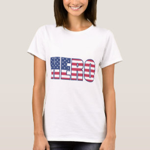 T-shirt Hero américain Drapeau Étoiles rayures rouge blanc
