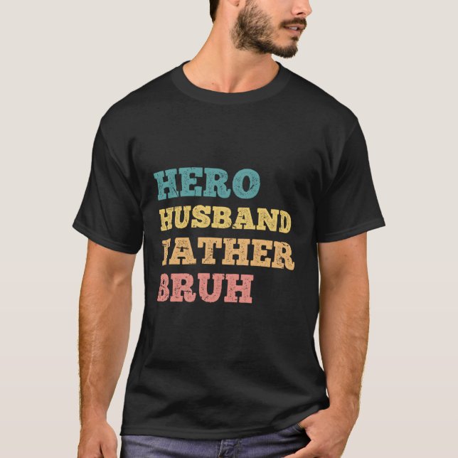 T-shirt Hero Mari Père Héros Fête des pères (Devant)