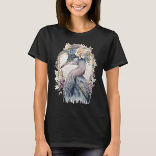 T-shirt Héron aquarelle Oiseau d'eau douce Observation des