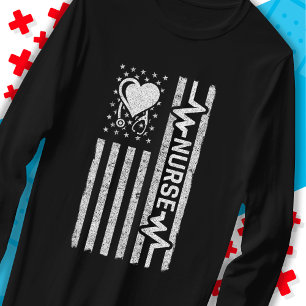 T-shirt Héros américain Drapeau Héros Coeur Infirmière App