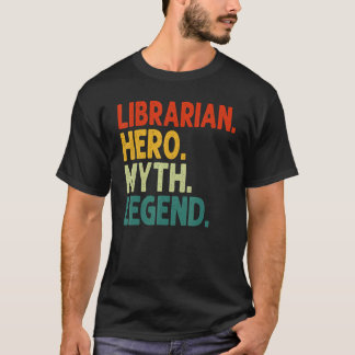 T-shirt Héros Bibliothécaire Mythe Légende Rétro Vintage B