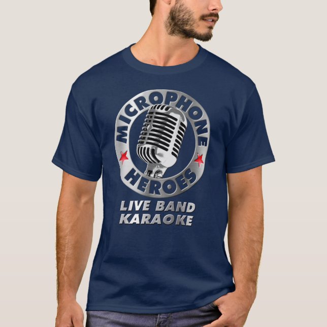 T-shirt HÉROS de MICROPHONE - 22 couleurs - logo de chrome (Devant)