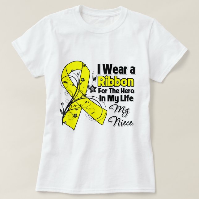 T-shirt Héros de nièce dans mon sarcome de la vie (Design devant)