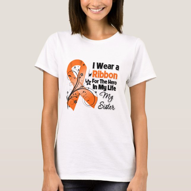 T-shirt Héros de soeur dans ma leucémie de la vie (Devant)