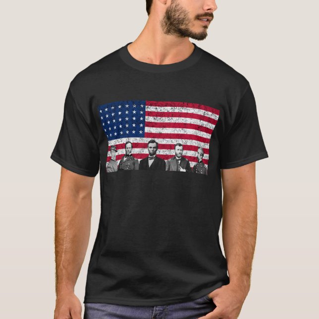 T-shirt Héros des syndicats et le drapeau américain (Devant)