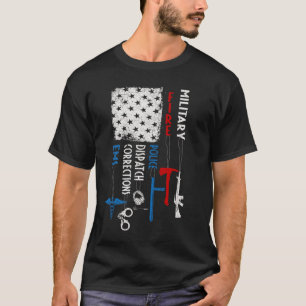 T-shirt Héros Drapeau EMS Corrections Dispatch Police Fir