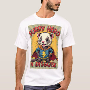 T-shirt Héros furry en déguisement - Super Ferret Comic Te