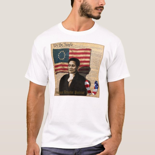 T-shirt Héros noir américain 1770 de guerre de Crispus (Devant)
