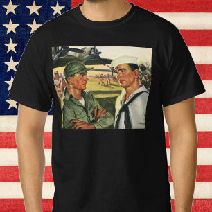 T-shirt Héros patriotiques vintage, hommes militaires en u