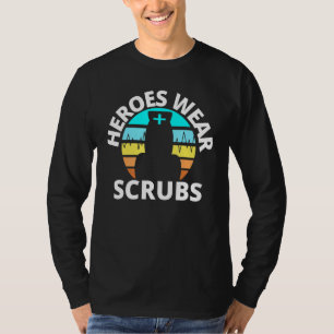 T-shirt Héros Portent Scrubs Infirmière Aide Sunset Frontl