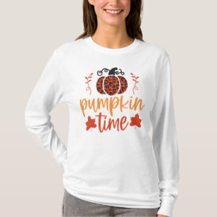 T-shirt Heure citrouille Automne Empreinte de léopard Flor
