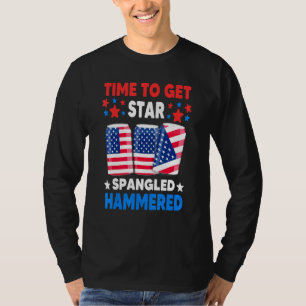 T-shirt Heure D'Obtenir Star Spangled Hammered Bière Usa D