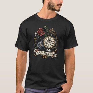 T-shirt Heures tristes Tatouage Flash Horloge 3h du matin