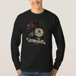 T-shirt Heures tristes Tatouage Flash Horloge 3h du matin
