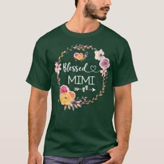 T-shirt Heureuse d'être appelée Mimi femmes décor de fleur