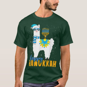 T-shirt Heureuse Hanoukka Llama Cute Alpaca Chanukah