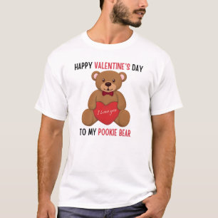 T-shirt Heureuse Sainte-Valentin à mon ours brun, ours mig