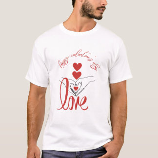 T-shirt Heureuse Sainte-Valentin - Amour- Coeurs & mains
