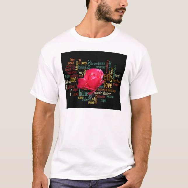 T-shirt Heureuse Sainte-Valentin Aux Roses Rouges Élégante (Devant)
