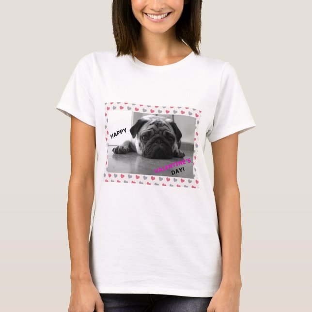T-shirt Heureuse Sainte-Valentin carlin (Devant)