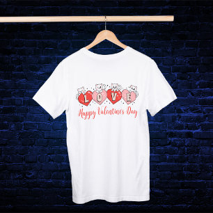 T-shirt Heureuse Sainte-Valentin, Cute Chats Avec Coeurs