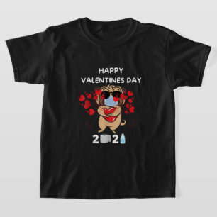 T-shirt Heureuse Sainte-Valentin de masque de visage du co