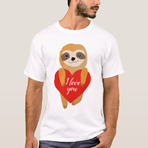 T-shirt Heureuse Sainte-Valentin   Jolie Sloth Coeur
